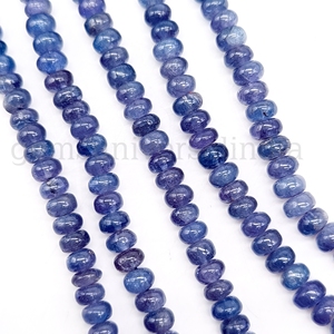 Pierre de tanzanite naturelle Rondelle lisse de perles de pierres précieuses 4-5mm brins de perles de tanzanite de guérison pour la fabrication de bijoux faits à la main en vrac - Product Image 4