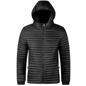 Chaqueta de bombardero acolchada personalizada para hombre Color sólido Otoño Invierno Estilo informal Sección delgada Longitud larga con Hodded - Product Image 4