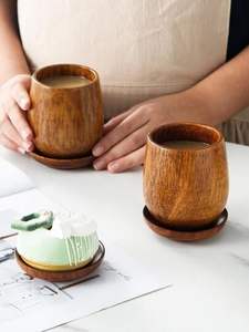 Taza de Madera Hecha a Mano Más Vendida, Taza de Madera Natural Portátil para Café, Té y Leche, Disponible para la Venta desde India - Product Image 2