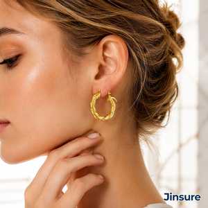 Orecchini a Cerchio con Design Intrecciato, Gioielli Unisex Classici per Uso Quotidiano - Product Image 5