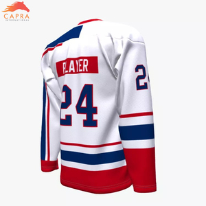 Maillot de hockey sur glace CAPRA BRAND de haute qualité pour hommes, design personnalisé 2023, imprimé par transfert thermique, prix de gros, style assorti, MOQ de 10 pièces - Product Image 5