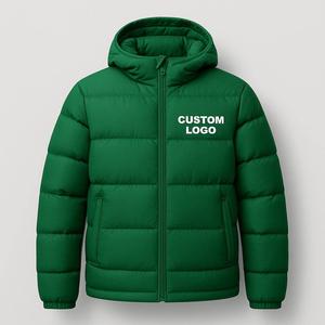 Mens Woolen Puffer Jacket <b>Waterproof</b> Windproof Breathable Hooded <b>Warm</b> Insulated Quilted Winter Daily Use OEM Service - Product Image 1