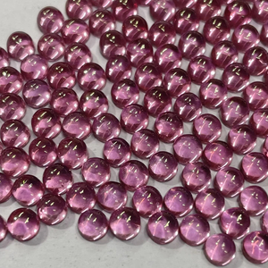 พลอยโทแพซสีชมพูธรรมชาติทรงหลังเบี้ยทรงกลมขนาด6มม. สีชมพู - Product Image 1