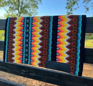 Manta de sillín de caballo occidental de lana suave con forro de polialgodón de tejido tradicional para eventos de equitación Senderos Rodeos - Product Image 3