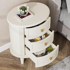 Mesita de noche Darby hecha de madera de caoba de alta calidad con color blanco para muebles de dormitorio - Product Image 6