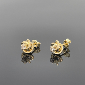 Pendientes de nudo de estilo español de la mejor calidad con zirconia cúbica, pendientes de joyería fina para mujer - Product Image 2