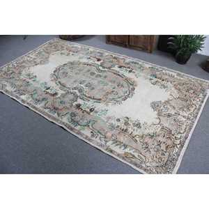 Alfombra Turca de 5.2x9.3 pies, Alfombra Vintage, Alfombra Azul con Estampado Animal de Lana - Product Image 4