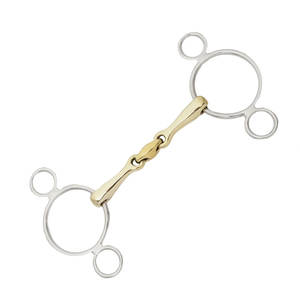 ปากเป่าทองแดง3วงแหวนแบบข้อต่อคู่ดอกฝึกม้าทำจากสเตนเลสการควบคุมม้า - Product Image 6