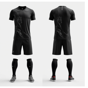 Uniforme de Fútbol Color Negro Carbón, Conjunto de Camiseta y Pantalones Cortos con Efecto Humo, Ropa Deportiva para Equipo, Entrenamiento y Partido - Product Image 2