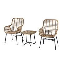 Chaise de salle à manger sans accoudoirs, style vintage en métal et colonial, fauteuil en bois, chaise en rotin