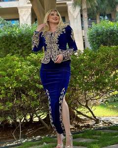 Élégant belle broderie veste Karakou robe ornée de perles de verre de cristal pierre Dabka travail 2023 Collection lin de soie - Product Image 1