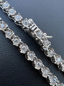 Cadena de Tenis con Diamantes de Moissanita Redondos de 3 mm de Moda, Chapada en Oro, Plata 925, Joyería de Lujo al Mejor Precio - Product Image 3