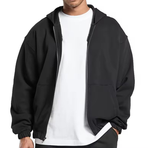2025 Custom <b>Mens</b> <b>Zipper</b> <b>Hoodie</b> | Plain Color Loose Fit Plus Size <b>Hoodie</b> | Fashionable Direct Manufacturer Supply - Product Image 2