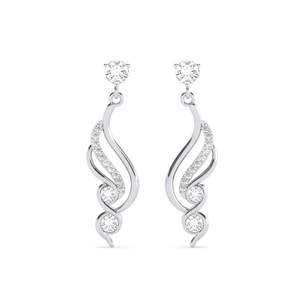 Compre Pendientes de Plata de Ley 925 de Primera Calidad para Mujeres y Niñas, Chapados en Oro de 18K, con Forma de Gota y Colgante con Diseño de Flor para Bodas - Product Image 1