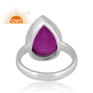 Anillo apilable de piedras preciosas de cuarzo turmalina rubilita doblete de plata de ley fina de última tendencia, fabricante de joyería personalizada - Product Image 4