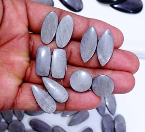 หินควอตซ์อัญมณีคู่หินออบซิเดียนสีเงินธรรมชาติคุณภาพเยี่ยมมีรูปทรงผสมและขนาดสำหรับการทำเครื่องประดับ - Product Image 2