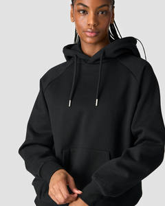 Alta calidad bajo MOQ negro liso mujer Sudadera con capucha antiarrugas transpirable gimnasio entrenamiento y ropa deportiva pulóver Sudadera con capucha para mujer - Product Image 3