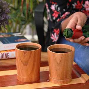 Vasos de madera y vidrio tallados a mano, vasos de tamaño personalizado, precio barato - Product Image 6