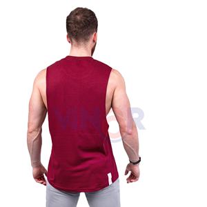 เสื้อกล้ามออกกำลังกายแขนกุดสำหรับผู้ชายผ้าสแปนเด็กซ์100% โลโก้ได้ตามต้องการ - Product Image 3