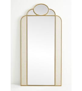 Miroir de toilette sur pied élégant en or, cadre fin, pleine longueur, pour chambre à coucher et décoration intérieure - Product Image 2