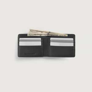 Black Genuine Leather <b>RFID</b> <b>Blocking</b> Bi-fold <b>Wallet</b> (Classic Luxury Simple Modern) - Product Image 5