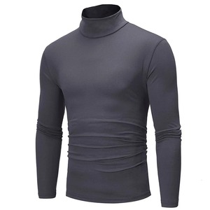 Autumn Winter Men's <b>High</b> <b>Neck</b> <b>T</b>-<b>shirt</b> Slim Fit Fashion <b>High</b> Elastic Long Sleeve Casual Breathable Apparel Pullover - Product Image 4