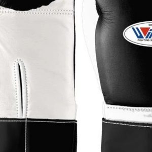 Guantes de Boxeo Profesionales de Cuero Blanco y Negro con Velcro en la Muñeca, Guantes de Entrenamiento y Sparring para Hombres y Mujeres - Product Image 6