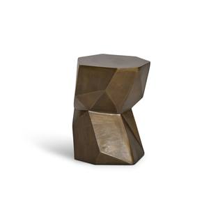 Antique Design Aluminium Side <b>Stool</b> Unique Casted Accent Bone Inlay Console <b>for</b> Living Room <b>Bedroom</b> with Storage Feature - Product Image 1