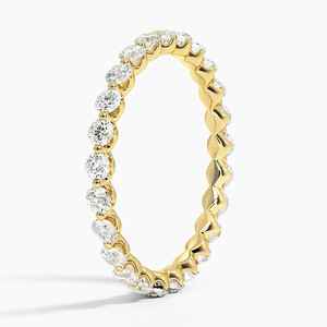Anillo de bodas eterno de oro blanco de 14K con diamante de moissanita de corte redondo para apilar y desgaste de aniversario joyería de moda - Product Image 3