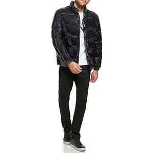 Manteau chaud d'hiver de créateur personnalisé unisexe veste à bulles rembourrée avec bloc de couleurs fermeture à glissière support de remplissage en fibre de polyester de grande taille - Product Image 4