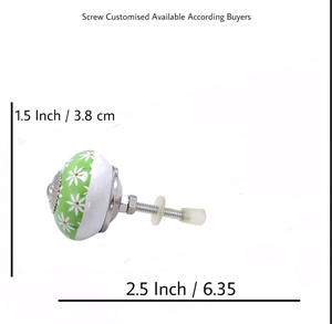 Vente chaude vert clair fleur boutons en céramique tiroir armoire poignée tire pour cuisine armoire commode et salle à manger-CK 558 - Product Image 3