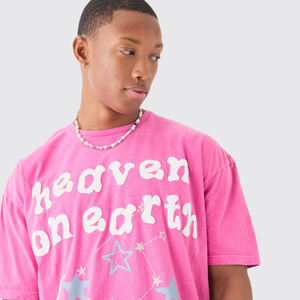 T-shirt imprimé 300gsm de haute qualité 100% coton Street Wear T-shirt surdimensionné Logo personnalisé T-shirt pour hommes - Product Image 4