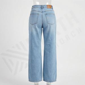 Wholesale <b>Women</b> Denim Stretchy Jean Pants Skinny Stock Apparel Washed Down <b>Loose</b> Baggy <b>Trousers</b> High Quality Stylish Streetwear - Product Image 2