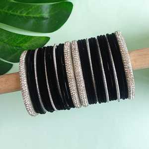 Joyería de fabricante indio, brazalete de terciopelo clásico, brazalete de Boda nupcial de cristal de diamantes de imitación, conjunto de joyería de moda india para mujer - Product Image 2