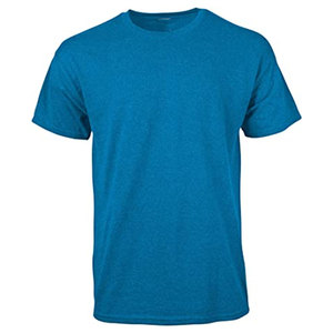 Camiseta de manga corta de algodón y poliéster de alta calidad para hombre, camiseta de ajuste Regular de Color sólido de lana de peso pesado, transpirable, de secado rápido, personalizada - Product Image 1