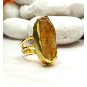 SOUMYA CREATIONS Bague unisexe en laiton plaqué or rose, style décontracté, avec améthyste naturelle sertie clos, idéale pour un cadeau - Product Image 4