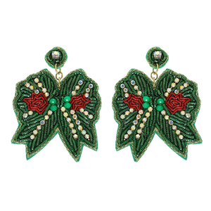 Boucles d'oreilles multicolores de qualité supérieure avec 100% perles de verre et broderie artistique conçues pour les célébrations et le glamour quotidien - Product Image 3