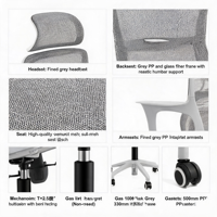 Chaise de bureau exécutive ergonomique inclinable en maille avec repose-pieds : chaise de bureau pivotante confortable pour la sieste/le jeu