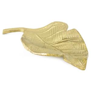 Plateau de service élégant en métal en forme de feuille, finition noire, plat décoratif pour centre de table, plateau de fête, grand plateau de cuisine - Product Image 2