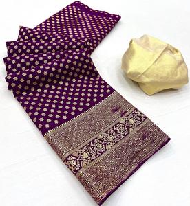Tùy chỉnh làm sarees lụa thổ cẩm trong các loại màu sắc và biên giới lý tưởng cho các cửa hàng <span class=keywords><strong>Saree</strong></span> trong Maroon màu Motif nhỏ được thiết kế. - Product Image 2