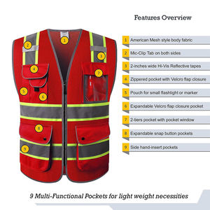 Vente en gros gilet de sécurité grande taille gilet de sécurité à usage extérieur nouveau design gilet de sécurité de couleur unie - Product Image 3