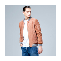Meilleur prix, grande qualité, veste bomber en daim LEMU confortable pour l'hiver, 729, cuir véritable, daim de chèvre, col montant, capuche, unisexe