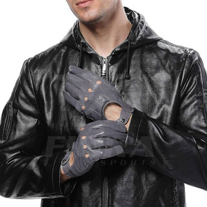 Gants de conduite en cuir à doigts entiers Gants de conduite automobile en cuir véritable de style classique pour hommes En stock - Product Image 2