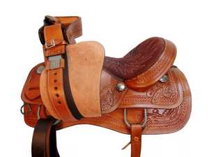 El sillín de doma de cuero americano más vendido, sillín de cuero auténtico duradero para montar a caballo inglés occidental - Product Image 2