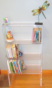 AC Clear Acrylic 5-Shelf Corner <b>Book</b> <b>Stand</b> Polished Freestanding <b>Display</b> Rack <b>for</b> Living Room Home Decoration - Product Image 3