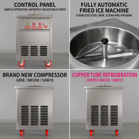 Gefrituurde IJsrolmachine 220V/110V Commerciële Enkelvoudige Pan Gerolde IJsmachine RVS voor Café Bar Foodtruck