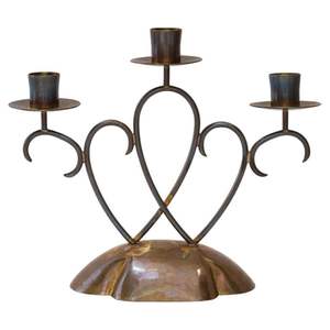 Candelabro de Metal de Lujo para Centro de Mesa de Boda, Candelabro de 3 Brazos Forjado a Mano - Elegante Decoración para Eventos y Fiestas - Product Image 1