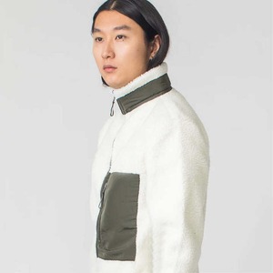 Vente en gros de vestes Sherpa en laine à fermeture éclair personnalisées pour hommes veste polaire zippée - Product Image 5