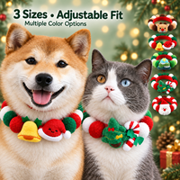 Collier en peluche pour animaux de compagnie avec clochette, chapeau de Noël, motif dessin animé coloré, collier décoratif pour chat et chien