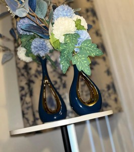 Blue Ceramic Vase With Lavish Finished For Luxury Home Decor Center <b>Table</b> Styling Special <b>Occasion</b> And Everyday Display - Product Image 6